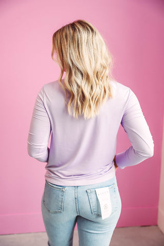 Karter Long Sleeve Top-Lilac