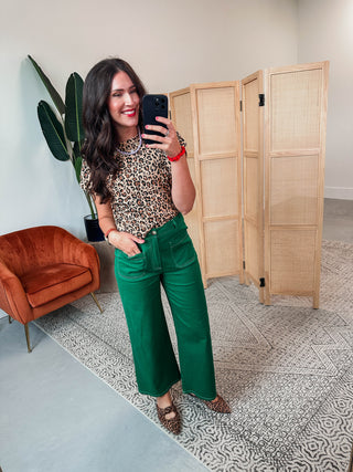 Jenna Leopard Top-Caramel