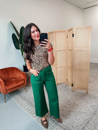 Jenna Leopard Top-Caramel