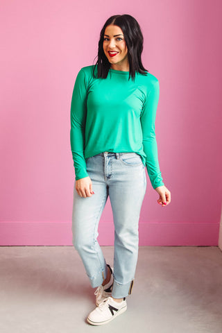 Karter Long Sleeve Top-Kelly Green