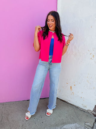 Lilly Cardigan-Bright Pink