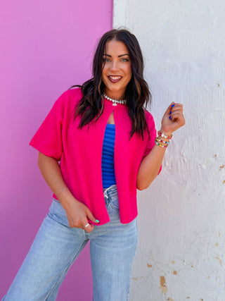 Lilly Cardigan-Bright Pink