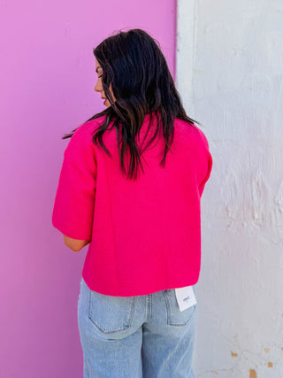 Lilly Cardigan-Bright Pink