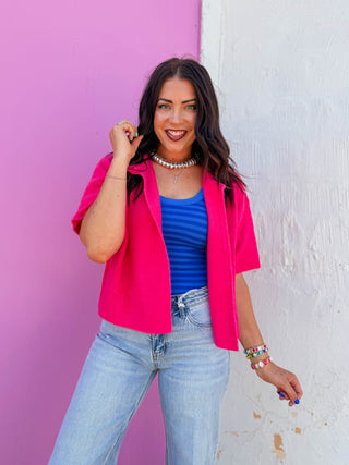 Lilly Cardigan-Bright Pink