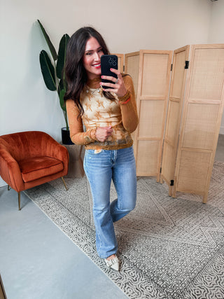 Stevie Lace Top-Mustard