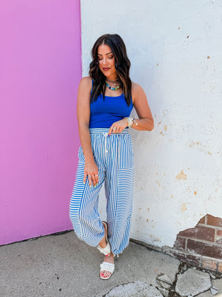 True Staple Ribbed Tank-Royal