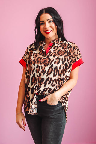 Mila Leopard Button Down