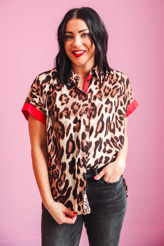 Mila Leopard Button Down