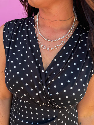 Silver Open Oval & Crystal Multiway Necklace