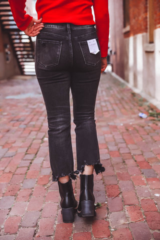 Tristin Mid Rise Crop Flare Denim