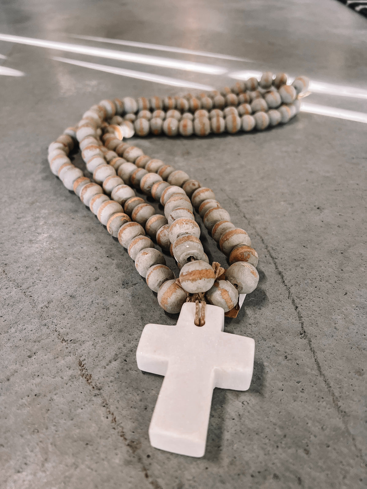 White Cross Decorative Beads