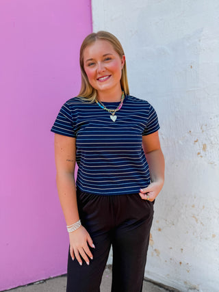 Cal Striped Baby Tee