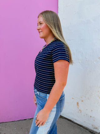 Cal Striped Baby Tee