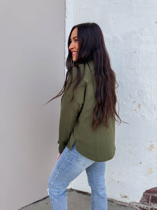 Remi Mock Neck Top-Olive