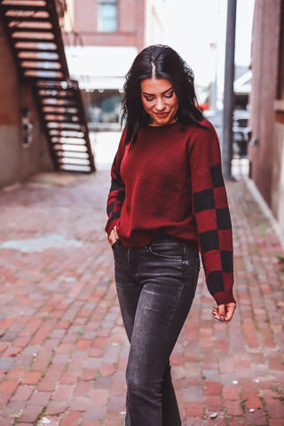 Racely Sweater-Burgundy