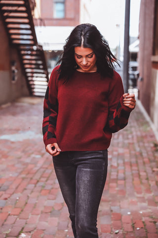 Racely Sweater-Burgundy