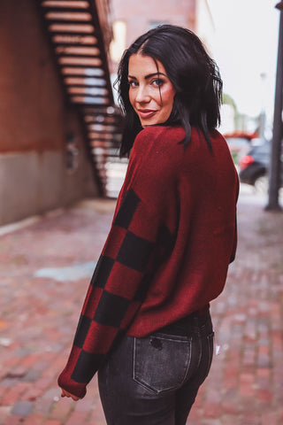 Racely Sweater-Burgundy