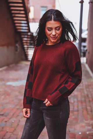 Racely Sweater-Burgundy