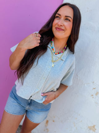 All Day Knit Top-Light Grey