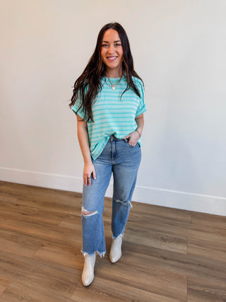 Ella High Rise Wide Straight Leg Denim-Hidden