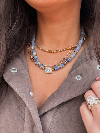 Dream Pop Gemstone Necklace-Purple