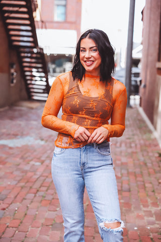 Katie Lace Top-Orange