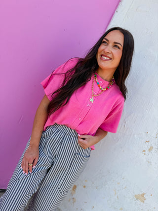 All Day Knit Top-Pink
