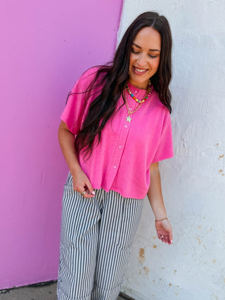 All Day Knit Top-Pink