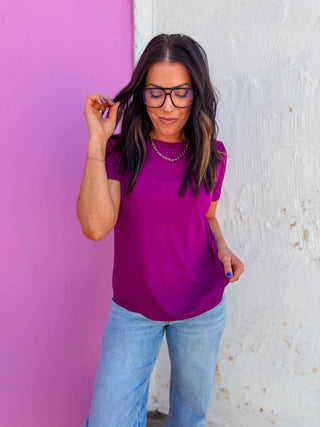 On Repeat Tee-Magenta