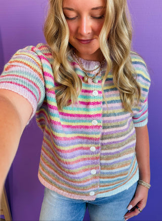 Dreaming In Color Sweater-Lavender Mix