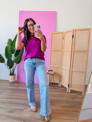 On Repeat Tee-Magenta