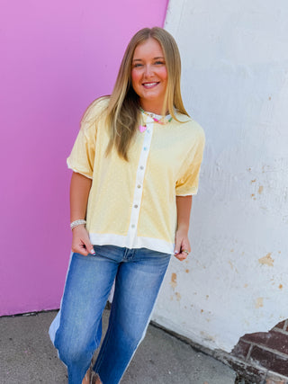 Ellie Polka Dot Tee-Light Yellow