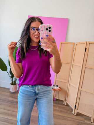 On Repeat Tee-Magenta