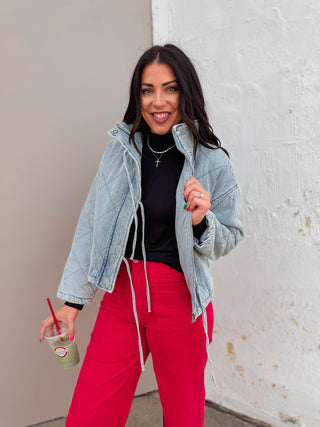 Rhea Quilted Denim Jacket