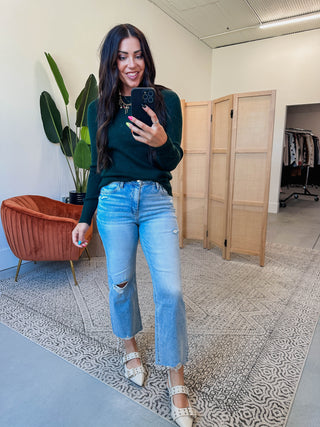 Ezra High Rise Slim Wide Leg Denim