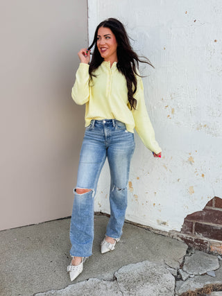 Kiara Henley Sweater-Lemon