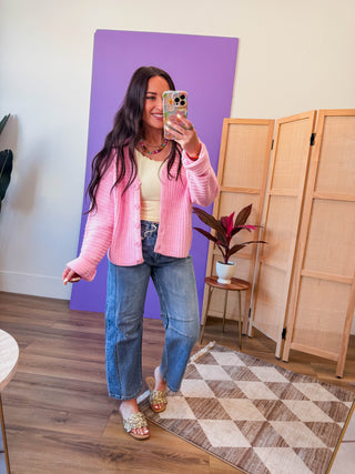 Harlow Cardigan-Pink