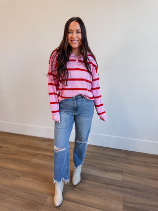 Lola Striped Hooded Sweater