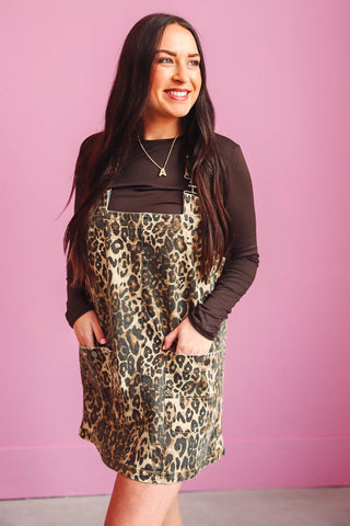 Elena Leopard Overall Dress