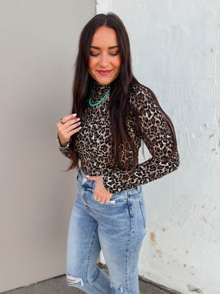 Sofia Leopard Top-Brown