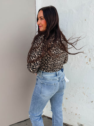 Sofia Leopard Top-Brown