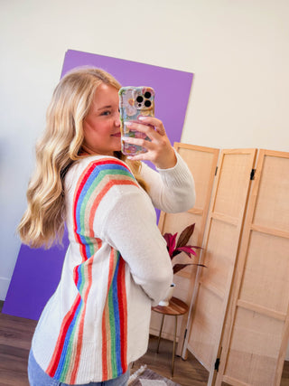 Rainbow Row Sweater-Ivory