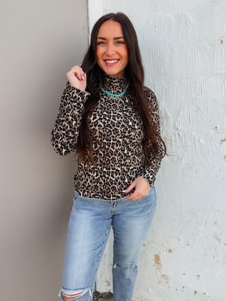 Sofia Leopard Top-Brown