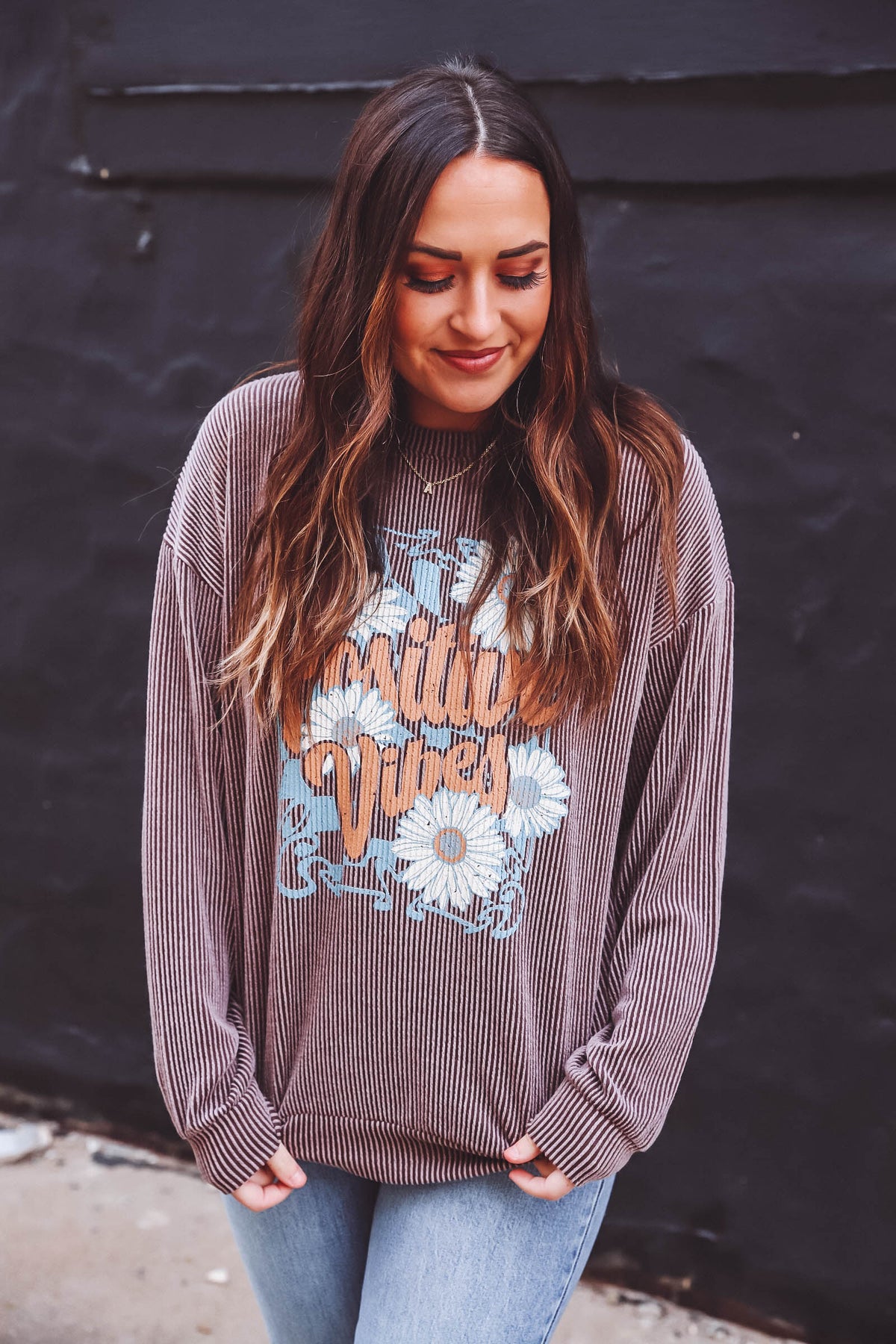 Positive Vibes Corded Top