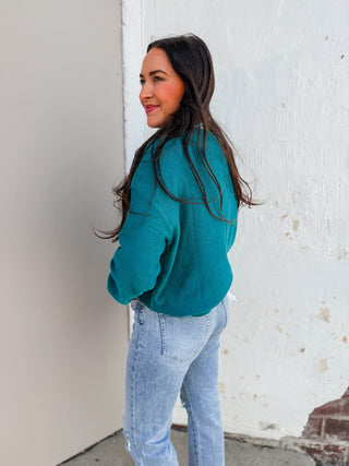 Kiara Henley Sweater-Teal