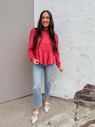 Lia Floral Embossed Sweatshirt