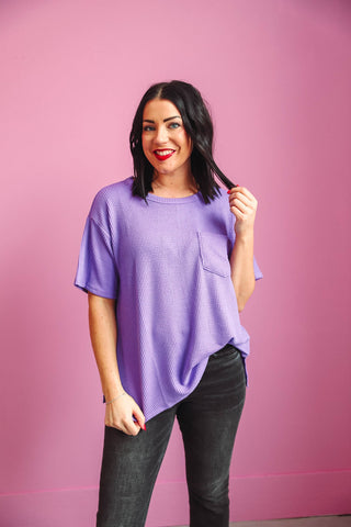 Lyla Corded Top-Violet