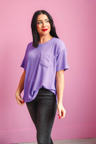 Lyla Corded Top-Violet