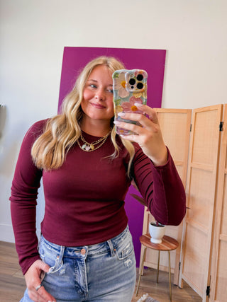 Daily Staple Long Sleeve-Burgundy