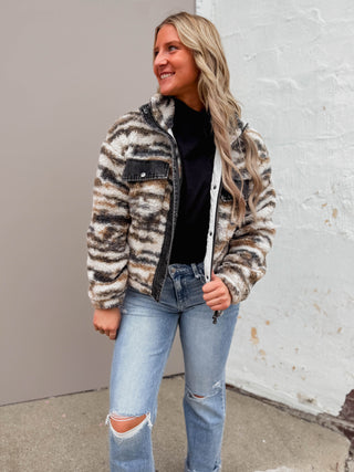 Leona Jacket-White Brown-Thread & Supply